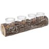 Rondin en bois 32 cm et 4 photophores en verre
