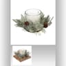 Bougie centre de table petit modèle blanc feuilles 210 g