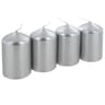 Bougies x 4, 8cm argent