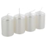 Bougies x4, 8cm blanc