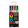 Posca 4 marqueurs pointe fine lilas, rose clair, rose saumon et vert clair