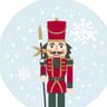 12 serviettes 33x33cm 3 plis airlaid decoupe snwy nutcracker