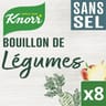 Knorr bouillon cubes de légumes sans sel x8 72g
