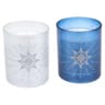 Bougie en verre dara 79/65mm bleu nuit