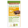 Ethiquable chocolat noir 76% togo cajou caramélisée bio 100g