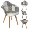 Fauteuil patchwork gris