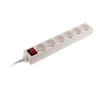 Zenitech bloc 6x16A+interrupteur avec fiche extrap plate blanc