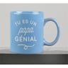 Mug 37cl grès gamme fête des pères bleu