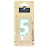 Bougie chiffre pailletté avec pied N°5