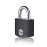 Cadenas aluminium 38mm noir, anse acier, 3 cles