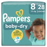 Pampers baby-dry taille 8 couches 17kg+ x28