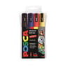 4 posca pointe moyenne noir, jaune, bleu foncé, rouge