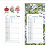 Exacompta calendrier mensuel perforé 35x16 cm 12 feuillets fleurs
