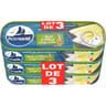 Petit navire Filets maquereaux sans peau huile d'olive sans arête 145g x3 435g