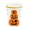 10 gobelets en carton 25 cl totem citrouilles fond blanc liseré or