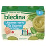 Bledina pots de légumes verts riz saumon du pacifique 2x200g