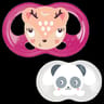 2 Sucettes silicone taille 18 mois biche chat Tigex