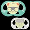 2 Sucettes soft touch phosphoréscentes silicone taille + 18 mois Tigex