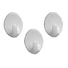 Set de 3 crochets adhésifs plastique blanc