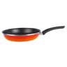 Poêle 24cm acier émaillé induction coloris noir/rouge/orangé
