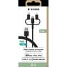 Bigben connected Câble 3 en 1 usb a/m usb c et lightning 1.2m noir CBL3EN1AMFICMICB
