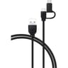 Bigben connected câble 2 en 1 usb a/micro usb et usb c 1.2m noir CBL2EN1ACMICB