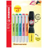 Stabilo 5 swing cool fluo + mini jaune +1 mini marquer noir