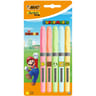 BIC Super Mario  Highlighter Grip Decor Surligneurs Pastel Pointe Biseautée - Couleurs Assorties, Bl