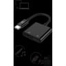 Bigben connected adaptateur audio jack 3.5mm + charge usb c vers usb c 60w 12cm noir ADACTOJACKC60WB