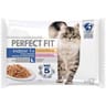 Perfect fit pâtée pour chat d'intérieur stérilisé au poulet et au saumon en sauce 4x85g
