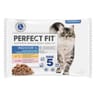 Perfect fit pâtée pour chat d'intérieur stérilisé au poulet et au saumon en sauce 4x85g