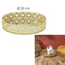 Plateau deco miroir dore d25cm