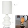 Lampe céramique crème h50cm