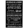 Plaque règles de la cuisine 23x46cm