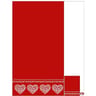 Coffret 2 serviettes 50x90cm + 2 gant chalet rouge