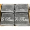 Coffret 2 serviettes 50x90cm + 2 gants le bain gris