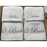 Coffret 2 serviettes 50x90cm + 2 gants le bain ivoire