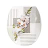 Abattant deco imprime charnieres abs white orchid thermodur