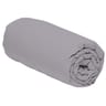 Drap housse 140x190 uni gris polycoton