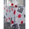 Calitex toile cirée ponceau blanc ronde 140cm