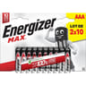 Energizer piles alcalines max AAA pack 2x10