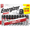 Energizer piles max alcalines AA pack de 2x10