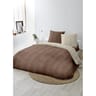 Parure housse de couette microfibre frappée 240x220cm + 2 taies 63x63cm epi marron beige