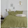 Parure housse de couette 240x220cm+2 taies 63x63cm gaze de coton kaki
