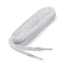 Lacet plat blanc argent 120cm De Clermont