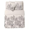 Parure drap plat 240x290cm + drap housse 140cm + 2 taies 63x63cm végétation