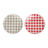 Assiette a dessert porcelaine 0 19 cm 2 assortiments coloris gris-roug