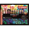 Stabilo 10 crayons multi-talents woody 3in1 arty + 1 taille-crayon