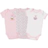 Lot de 3 bodies manches courtes bébé ROSE CUPCAKE 9 MOIS
