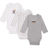 Lot de 3 bodies manches longues bébé GRIS CHIEN 12 MOIS